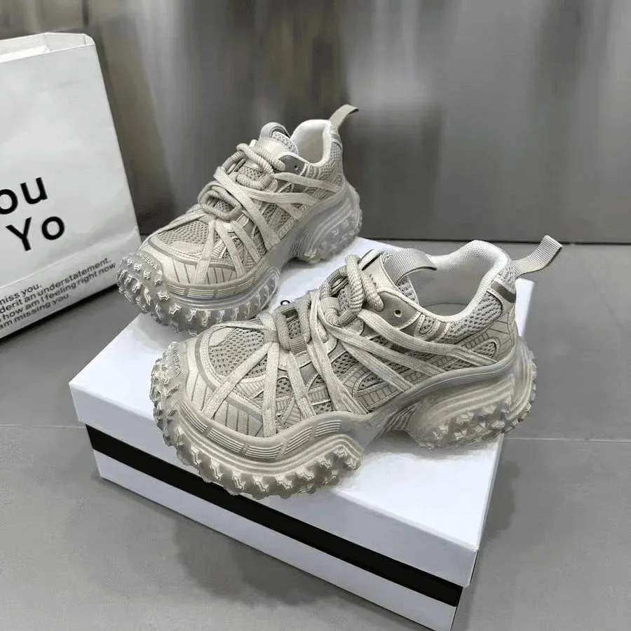 Durian Daddy Shoes for Women Summer New Style Outdoor Versatile Tire Thick Sole Height Increasing Breathable Casual Sports Shoes