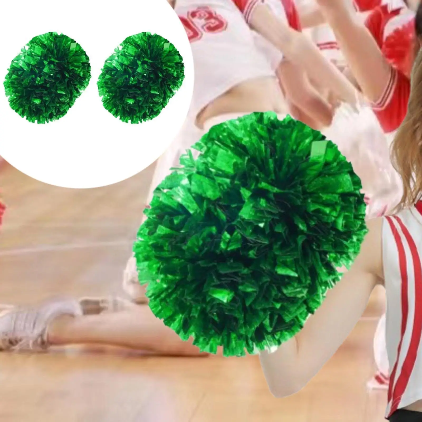 

2x Cheerleading Pom Poms Cheerleading Accessories 6 Inches Shiny Cheer Poms Cheerleader pompoms for Party Dance Competition