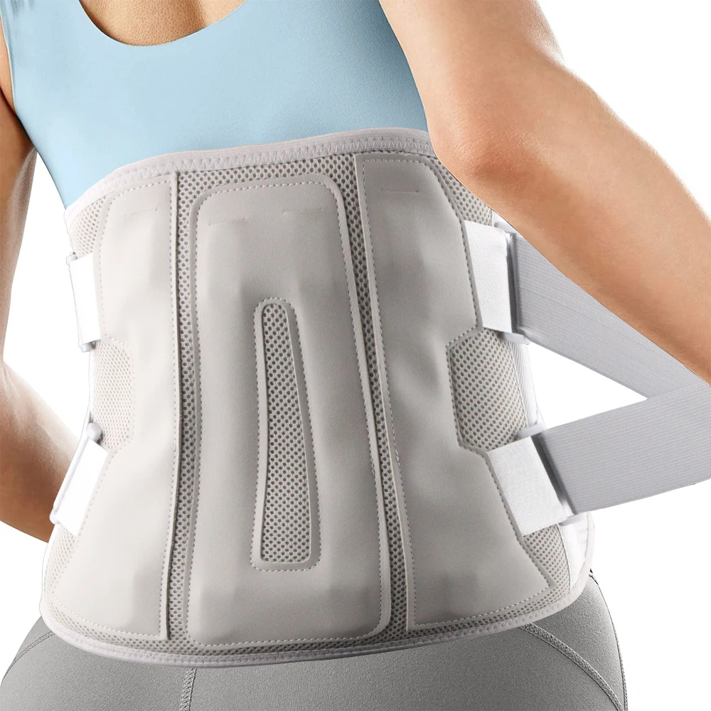 Brace Adjustable Breathable Mesh Back Support for Men and Women with 3 Removable Lumbar Support Pads for Herniated Disc