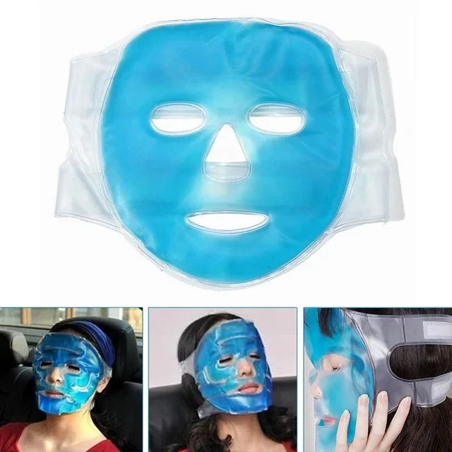 Full Face Massage Ice Mask Hot Cold Compress Gel Cooling Ice Face Eye Mask Facial Mask Face Eye Mask Ice Pack Sleeping Face SPA view 5
