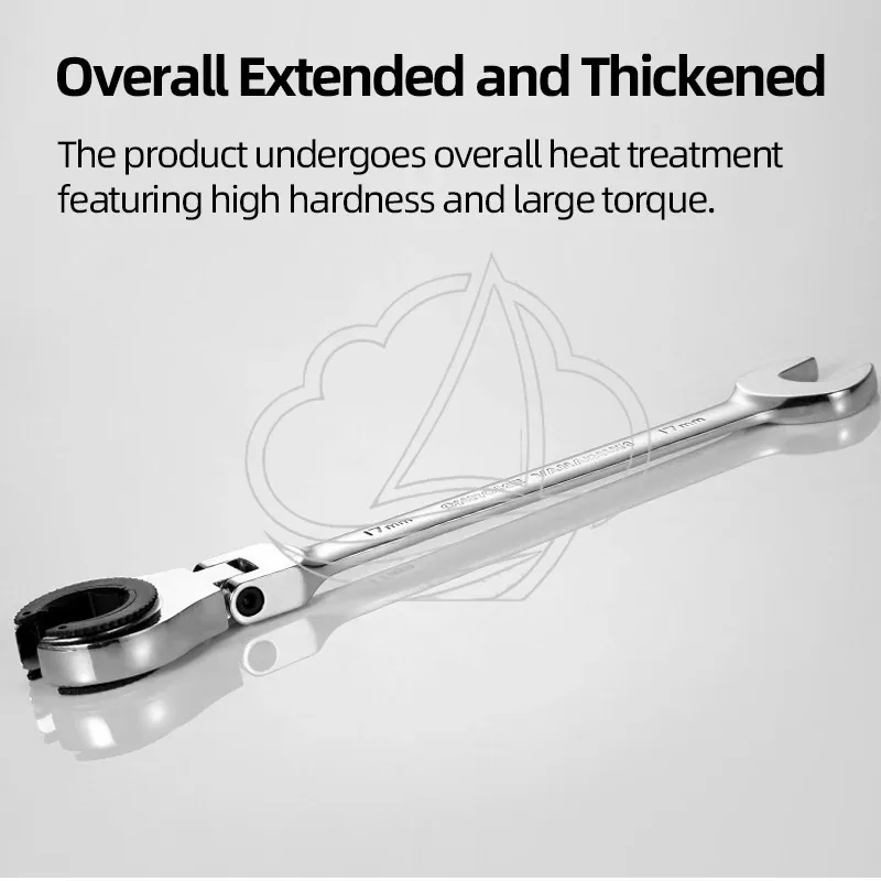 8-19mm Metric Flex-Head Ratcheting Wrench Chrome Vanadium Steel Fast Labor-Saving Tool