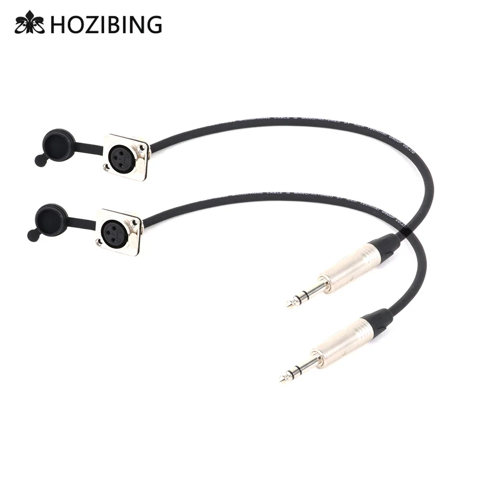 

XLR Extension Cable 3Pin Female Panel Mount MIC Socket to 6.35mm 1/4 Inch TRS Male Plug XLR Pass Through Balanced Audio Speaker