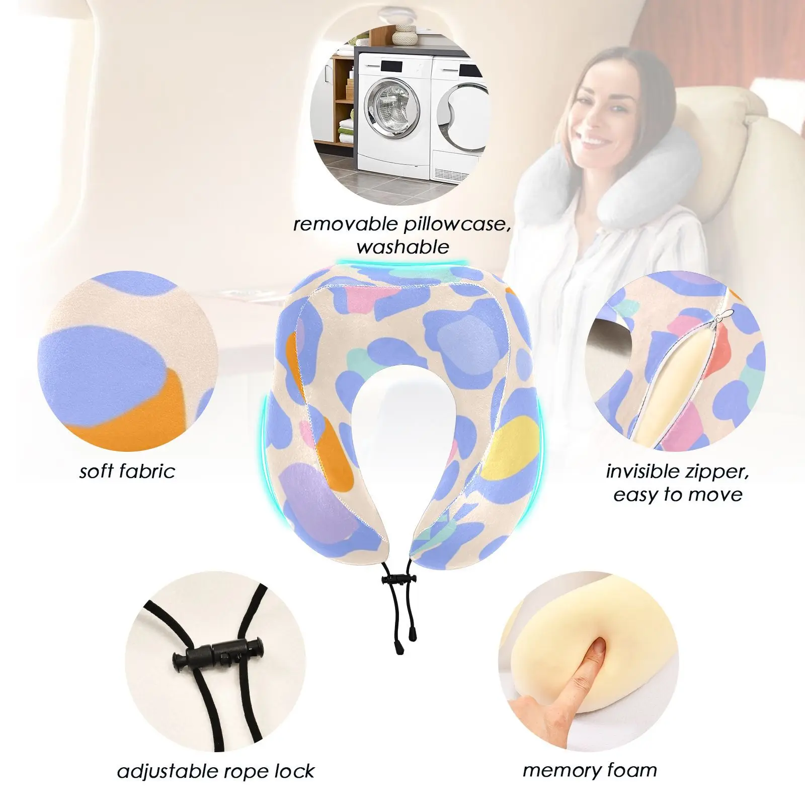 U Shaped Memory Foam Neck Pillows Soft Travel Pillow Massage Neck Pillow Sleeping Airplane Pillow Cervical Healthcare New