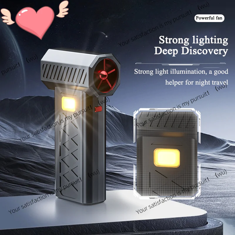 Portable, Cyclone Turbine Fan with LED Display and Lighting, Dust Cleaner 6 Stops Brushless