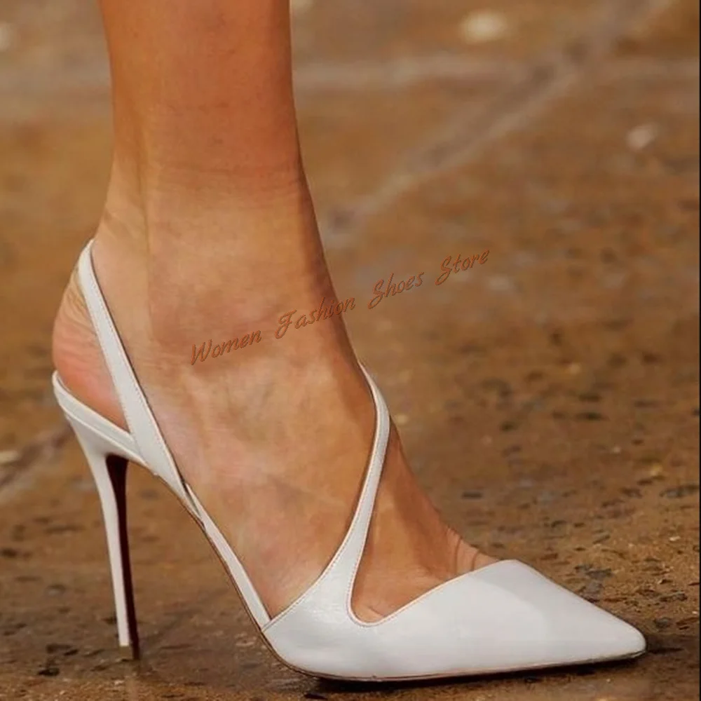 

White Pointed Toe Matte Leather Pumps Stilettos High Heels Slip on High Heel Shoes for Women Heels 2024 New Zapatos Para Mujere