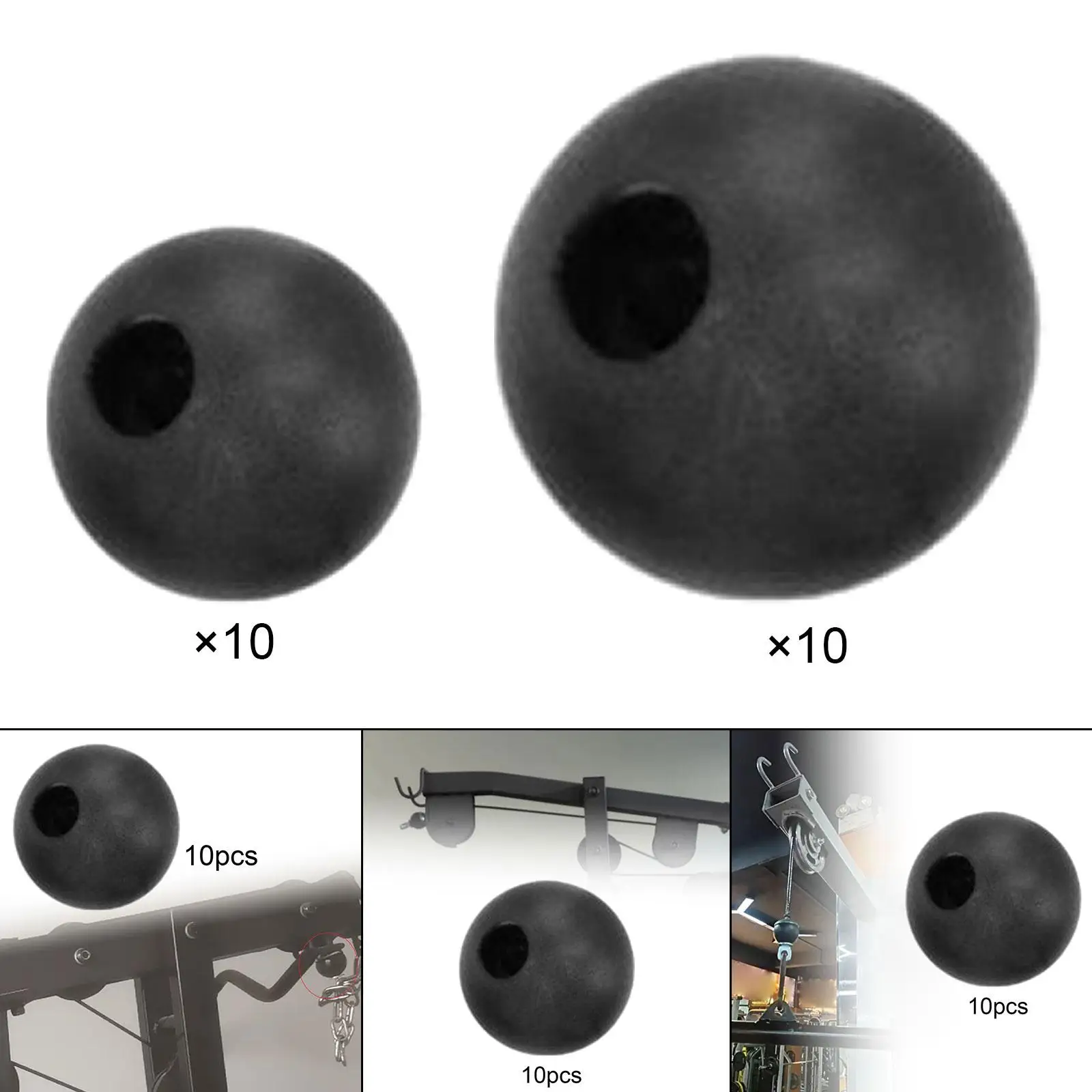 10x Fitness Pulley Cable Ball Stoppers Spare Parts Eyelet Terminal Pulley Attachment Home Gym Machine Accessories Stop Balls