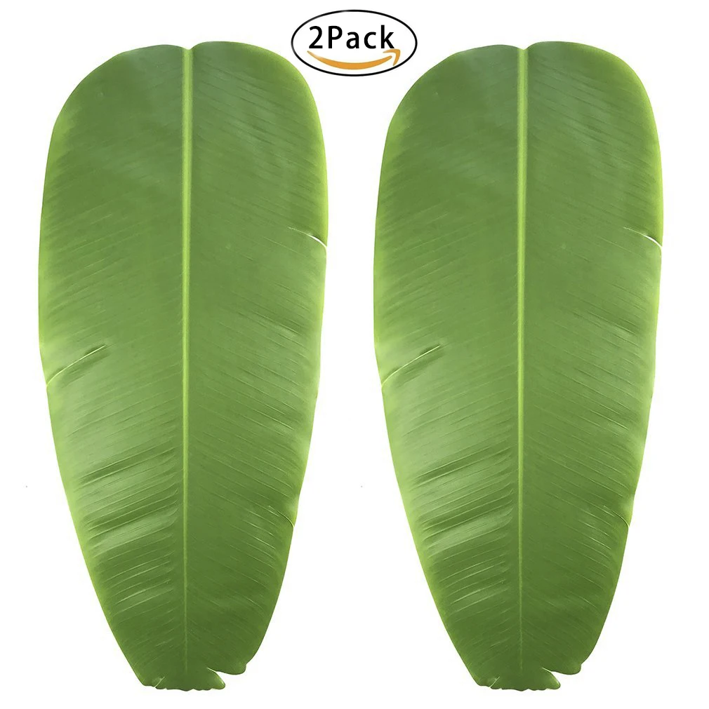 Artificial Plant Leaves Banana Leaf Party Decorations 62 X 27cm 2 Pcs