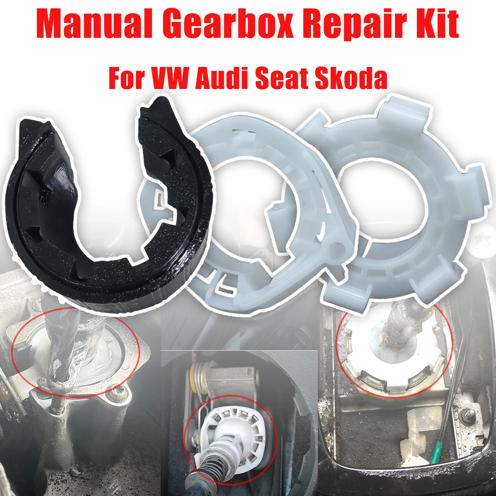 

For VW Audi Seat Skoda Manual Gearbox Repair Kit Shift Lever Cable Linkage Bushing Bearing Shell Case Selector Rods Spare Parts