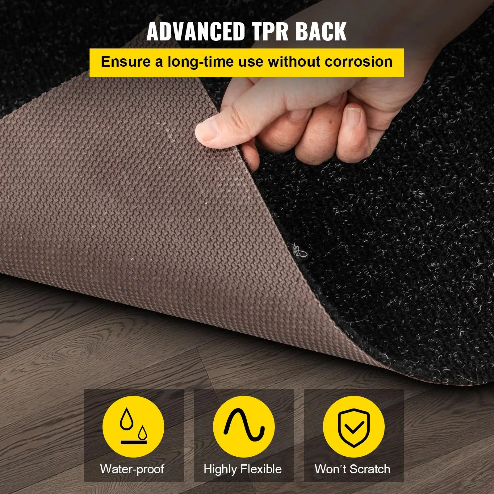 Marine Grade Boat Carpet 6 x 30 ft Charcoal Black Waterproof TPR Backing Indoor Outdoor Carpet Roll for Patio Porch for home