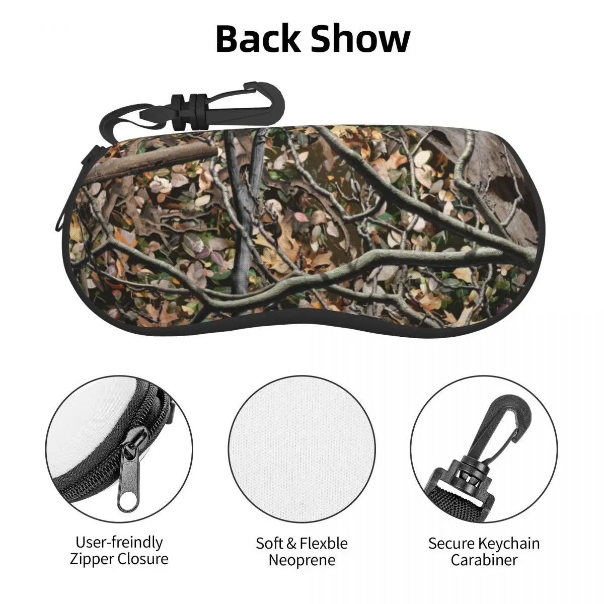 Custom Hunting Camo Tree Camouflage Pattern Eyeglass Glasses Case Men Women Soft Sunglasses Protective Bag