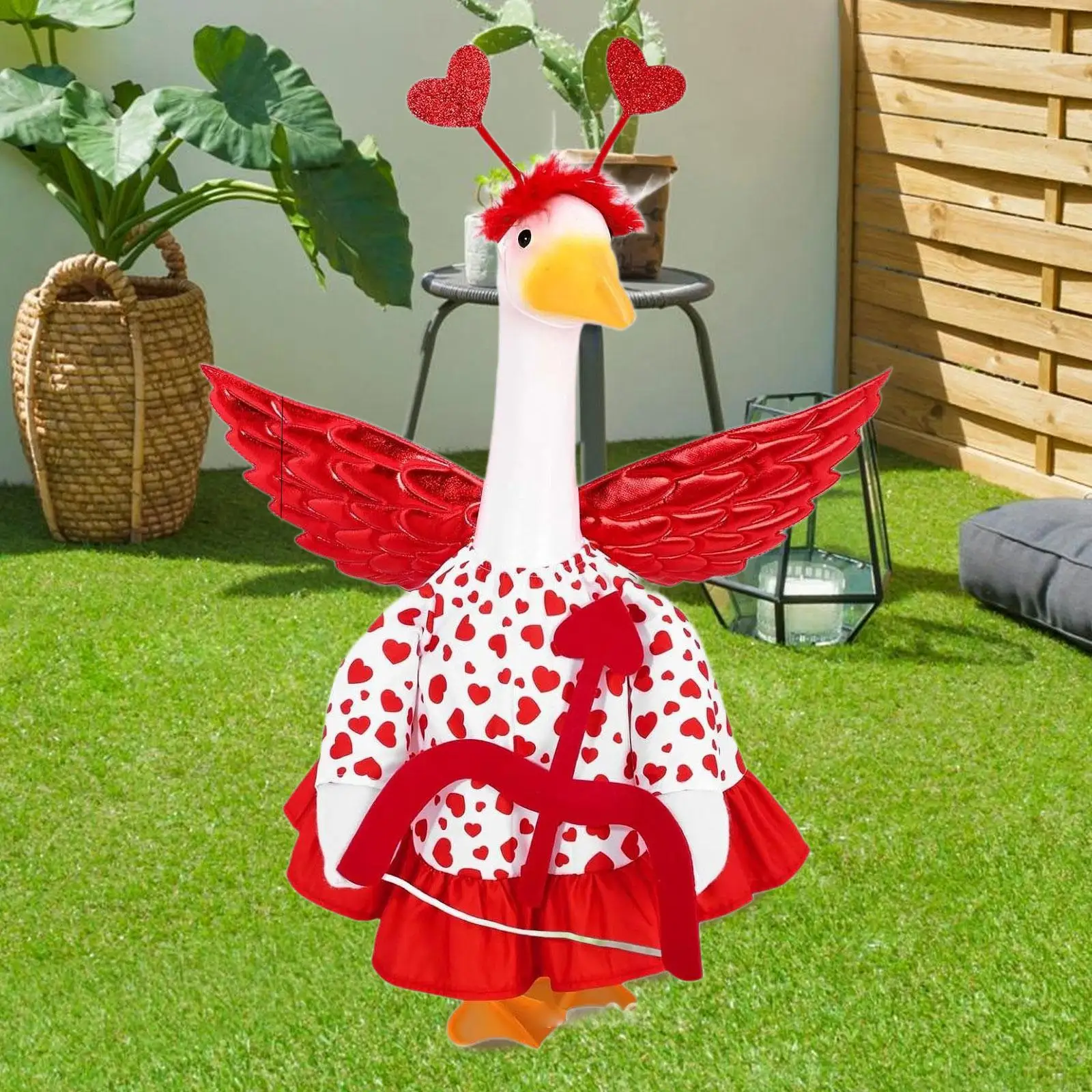 Porch Goose Clothes Decorative Bird Dress Costume for 23 Inch Garden Goose Statue Spring Holiday Decor