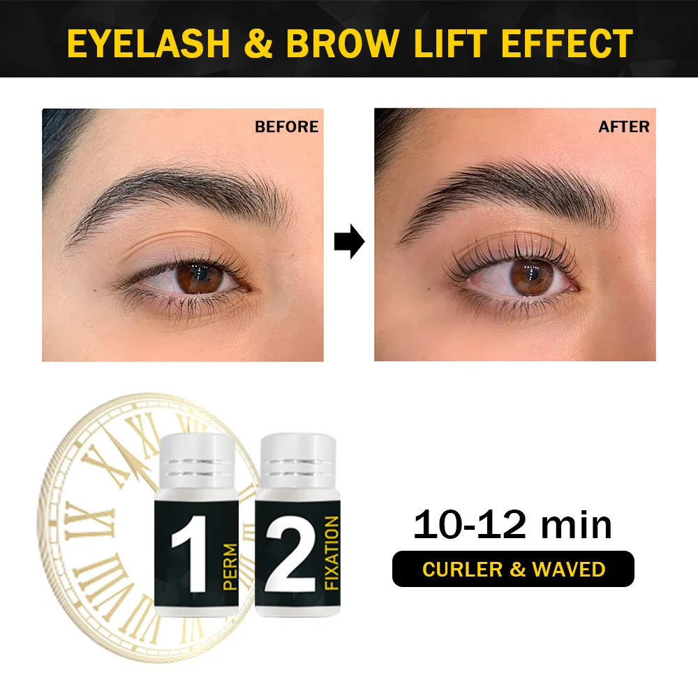 2-in-1 wimperlift en wenkbrauwlamineringsset Direct vollere wimpers Lash Salon-effect Gelamineerde wimpers Langdurige liftkit