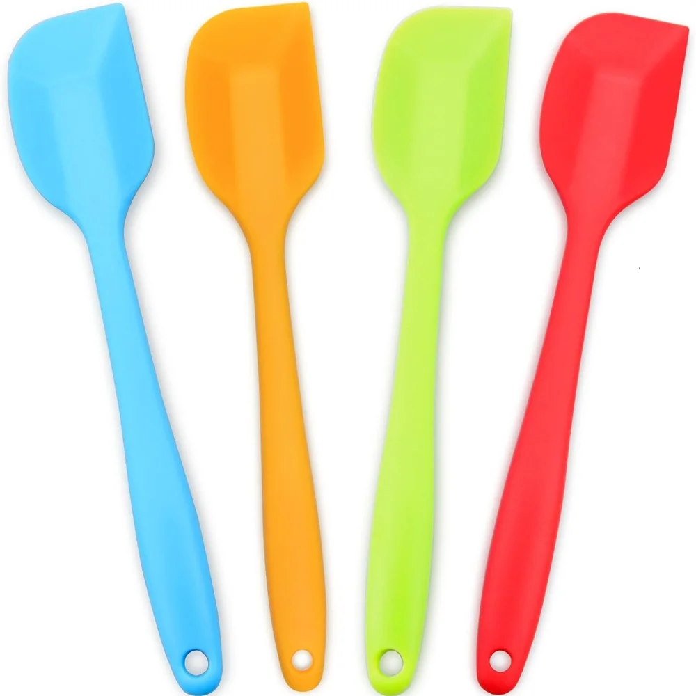 Cream Baking Spatula Non-stick Silicone Spatula Kitchen Pastry Blender Salad Cake Blender Butter Batter Pie Cooking Tools4Colors