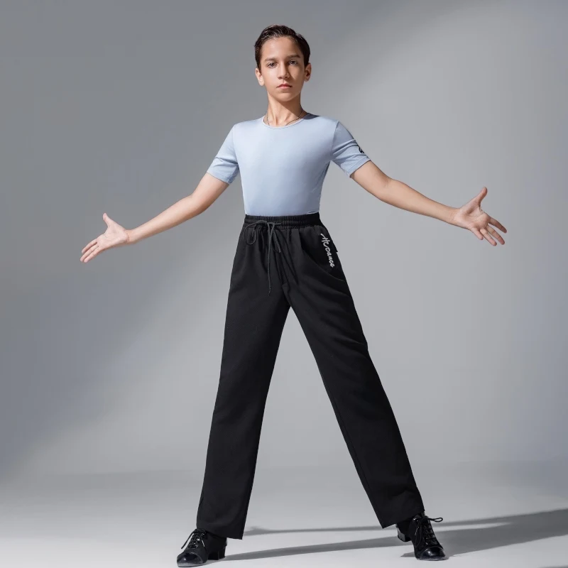 子供半袖トップラテンダンス練習服男の子シャツチャチャルンバタンゴ子供服ラテンダンストップス DN21513