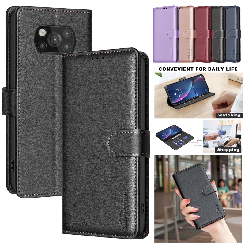 Wallet Flip Anti-theft Case For Xiaomi Poco X3 NFC M3 F3 Pro PocoX3 Pro X3NFC X3Pro Leather Cover RFID Blocking Protective Bags