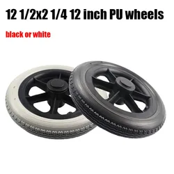 Wheelchair Rear Wheel 12 Inch Pu Elastic Solid Tire 12 1/2x2 1/4 Non-Pneumatic Tire Manual Wheelchair Accessories