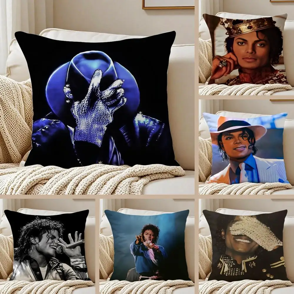 Capa de Almofada M-Michael J-Jackson em Pelúcia Curta Sedosa, Capa de Sofá com Zíper Oculto, Capa Macia à Prova de Poeira para Decoração de Casa
