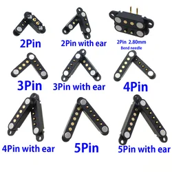 2A DC Magnetic Pogo Pin Connector 2/3/4/5/7/8Pin Pogopin Male Female Spring Loaded DC Power Socket with ears 2P Pitch 2.54/2.8mm