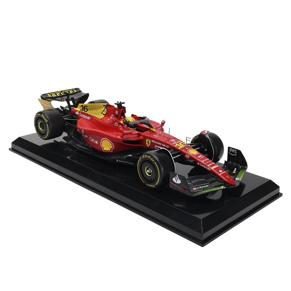 Bburago 1:24 F1 2022 Ferrari F1-75 75th 16# Leclerc 55#Sainz Formula 1 Simulation Alloy Car Model Crafts Decoration Collection