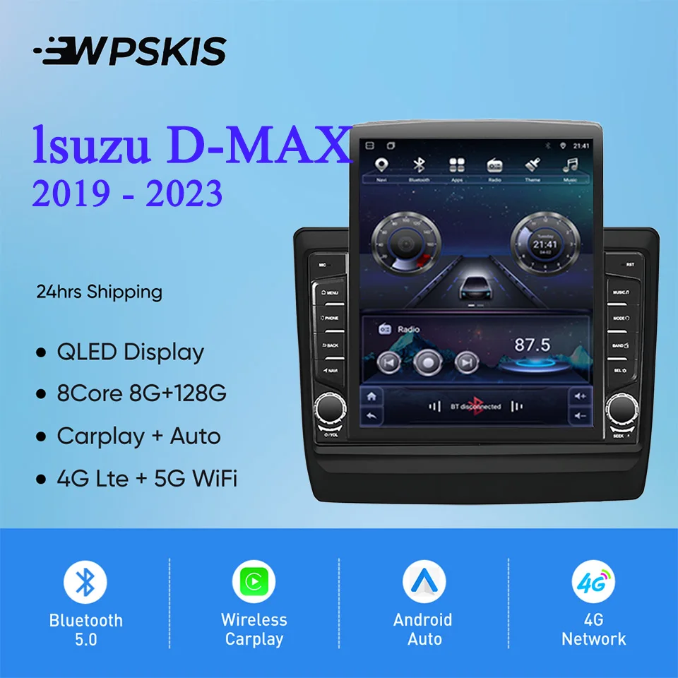8Core Android 14 8G+128G Car DVD Radio Audio Stereo HU GPS Navi Monitor For Isuzu D-max Dmax 2019 2021 2023 Head Unit Carplay