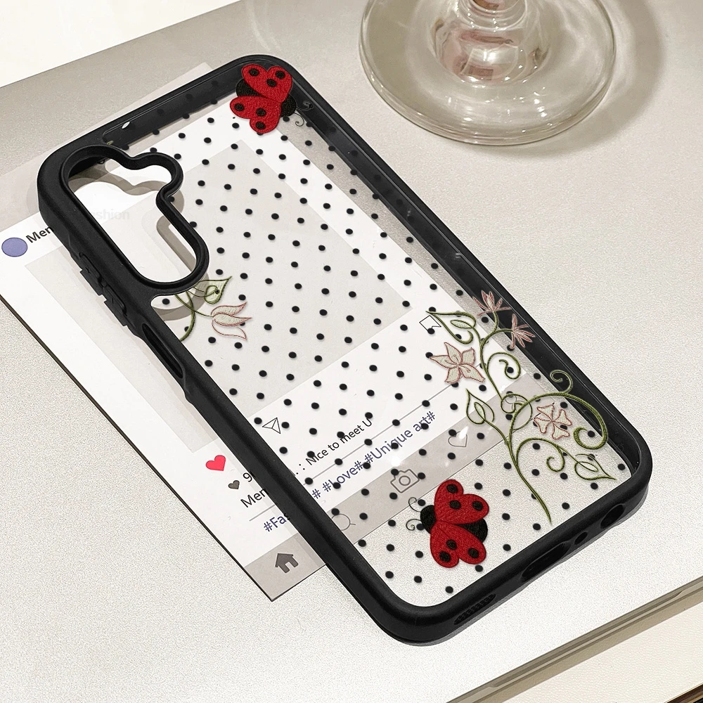 Polka Dot Ladybug Floral Clear - Phone Accessories Samsung 评论和价格