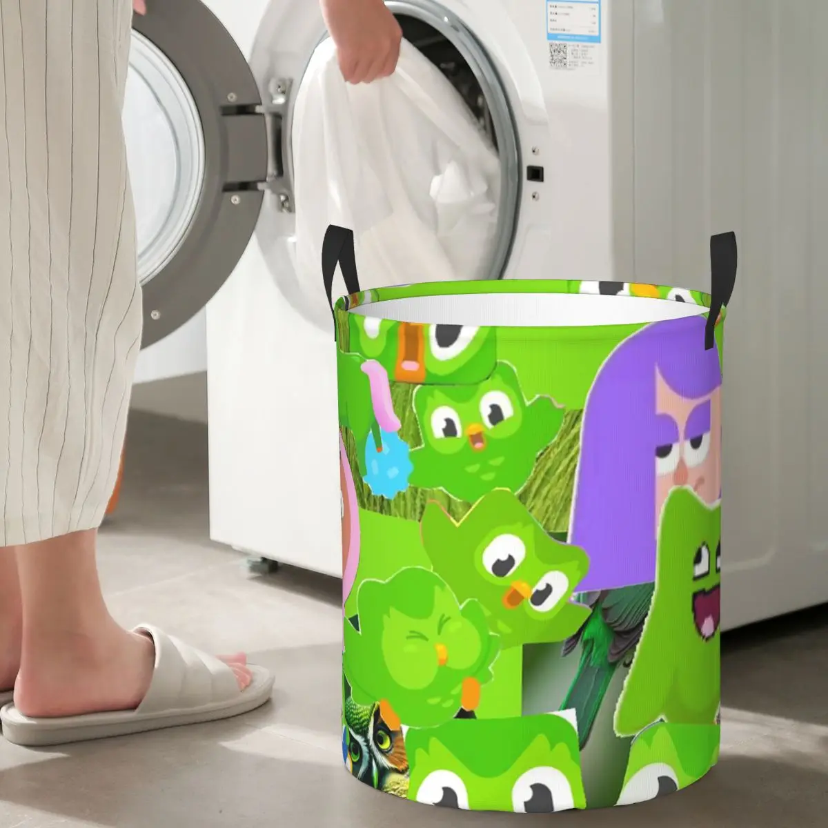 cestos-de-roupa-suja-dobraveis-duolingo-owl-duo-cesto-de-armazenamento-para-brinquedos-bolsa-grande-impermeavel