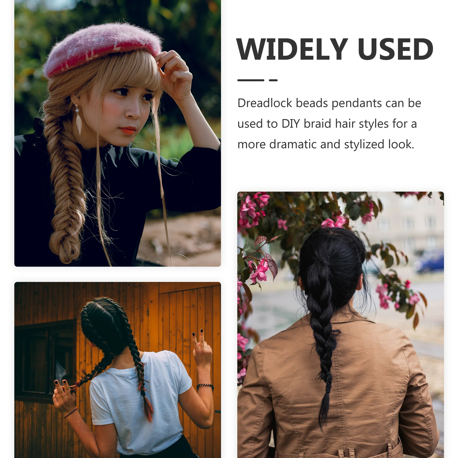 

6 шт., каменный кулон, аксессуары для дредов, плетеные украшения для волос, прочные манжеты и подвески для волос для повседневной жизни, выпускного вечера, свадьбы