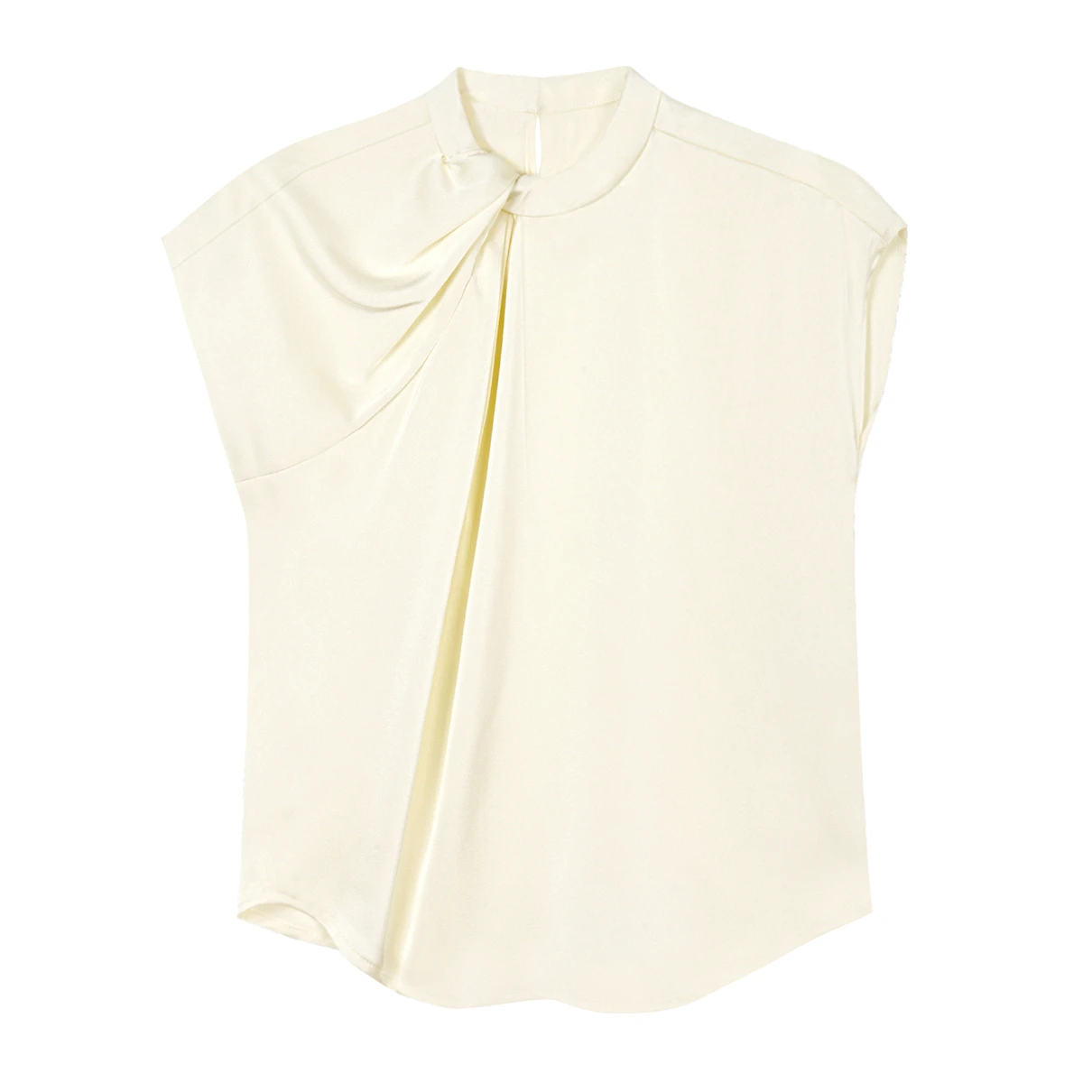 Blouse Women 2025 Summer New Pearl Bubble Champagne Womens Tops Korean Reviews Many Girls Clothes Asymmetric Stand Collar Shirt