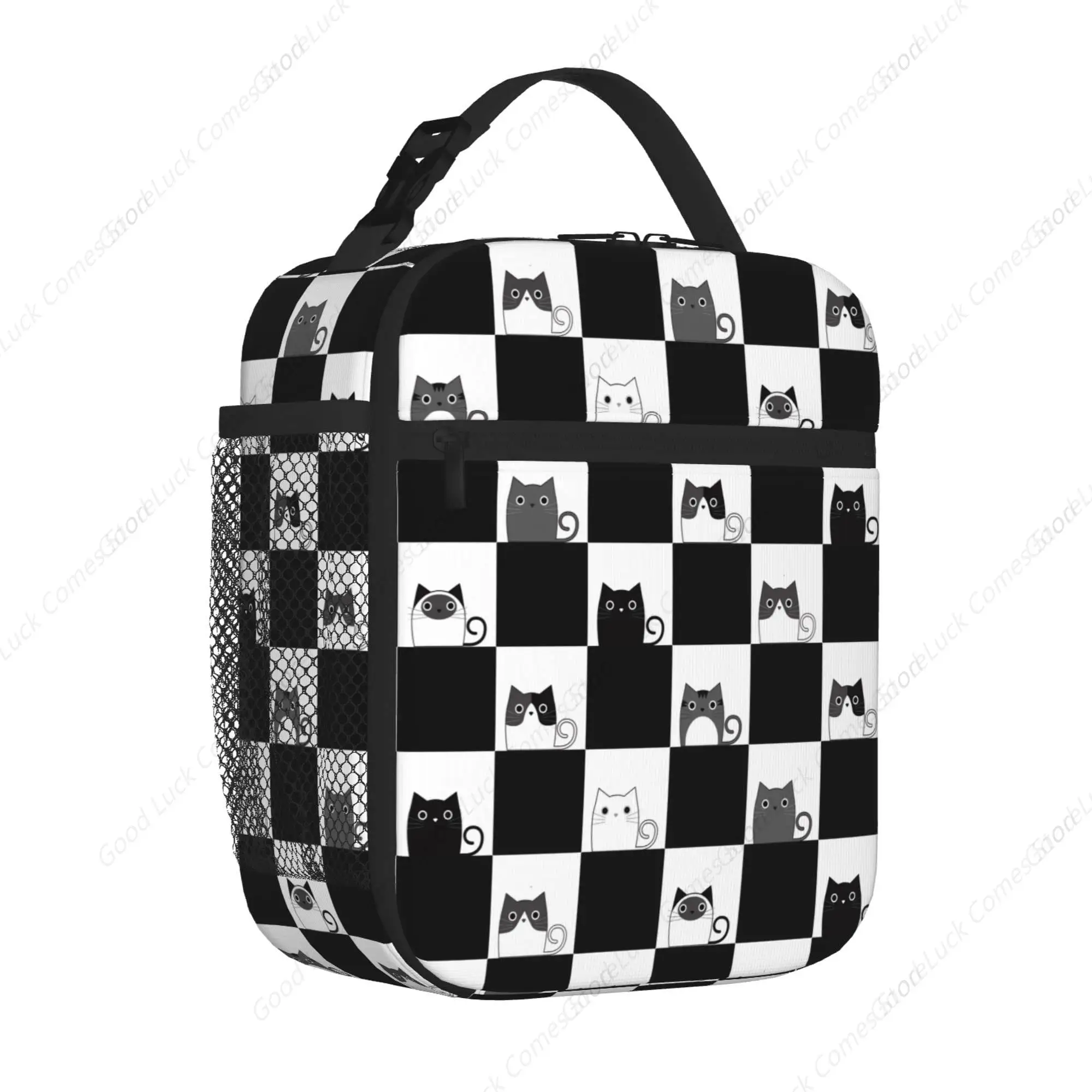 Cats Lunch Bag, Reusable Insulated Lunch Box Large Capacity Meal Tote for Kids Women Men Cooler Bag, Durability of Zippered Bag