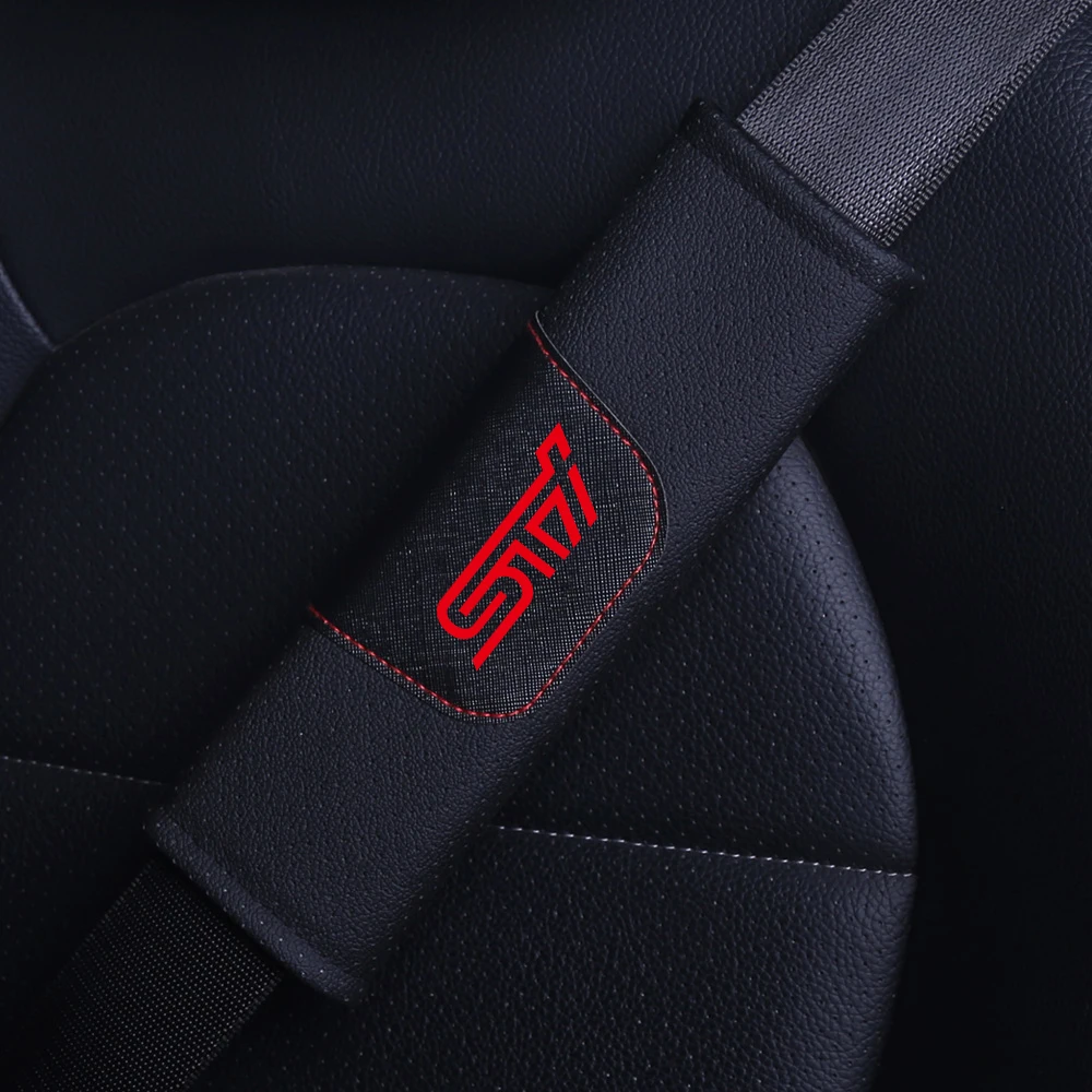 1pieces High quality leather car seat belt shoulder pad For Subaru STI OUTBACK WRV BRZ XV Impreza Forester Legacy Ascent