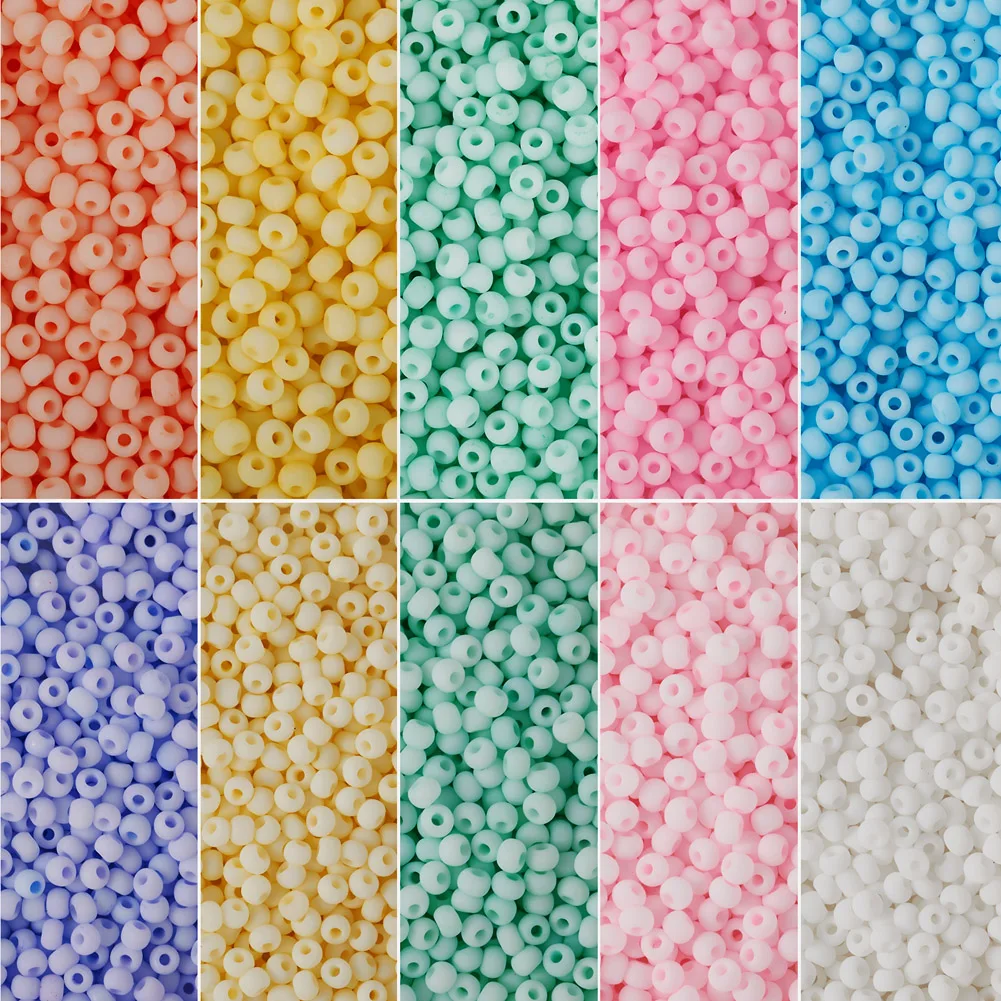 100g Opaque Glass Seed Beads 12/0 8/0 6/0 Frosted Color Round Tiny Glass Bead for Bracelet Necklace DIY Jewelry Making Supplies