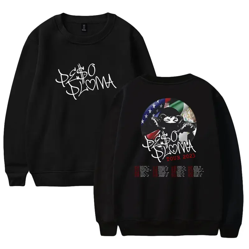 Peso pluma tour merch 2023 World Tour fashion crewneck long sleeve streetwear women men sweatshirt hip hop clothes