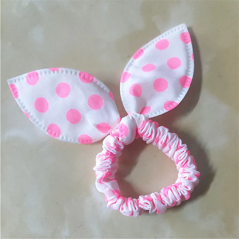 New Cute Dot Fabric Rabbit Ear Girls Woman Hairbands Hair Rope For Women Mix Wholesale Hot New Arrive!