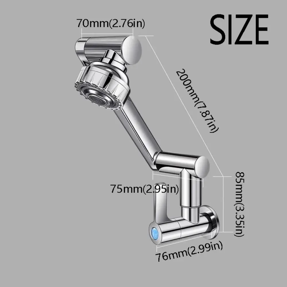 360° Rotating Robotic Arm Faucet Hot and Cold Water Flexible 360°Rotating Bibcock Water-Saving Adjustable Dual Mode Faucet