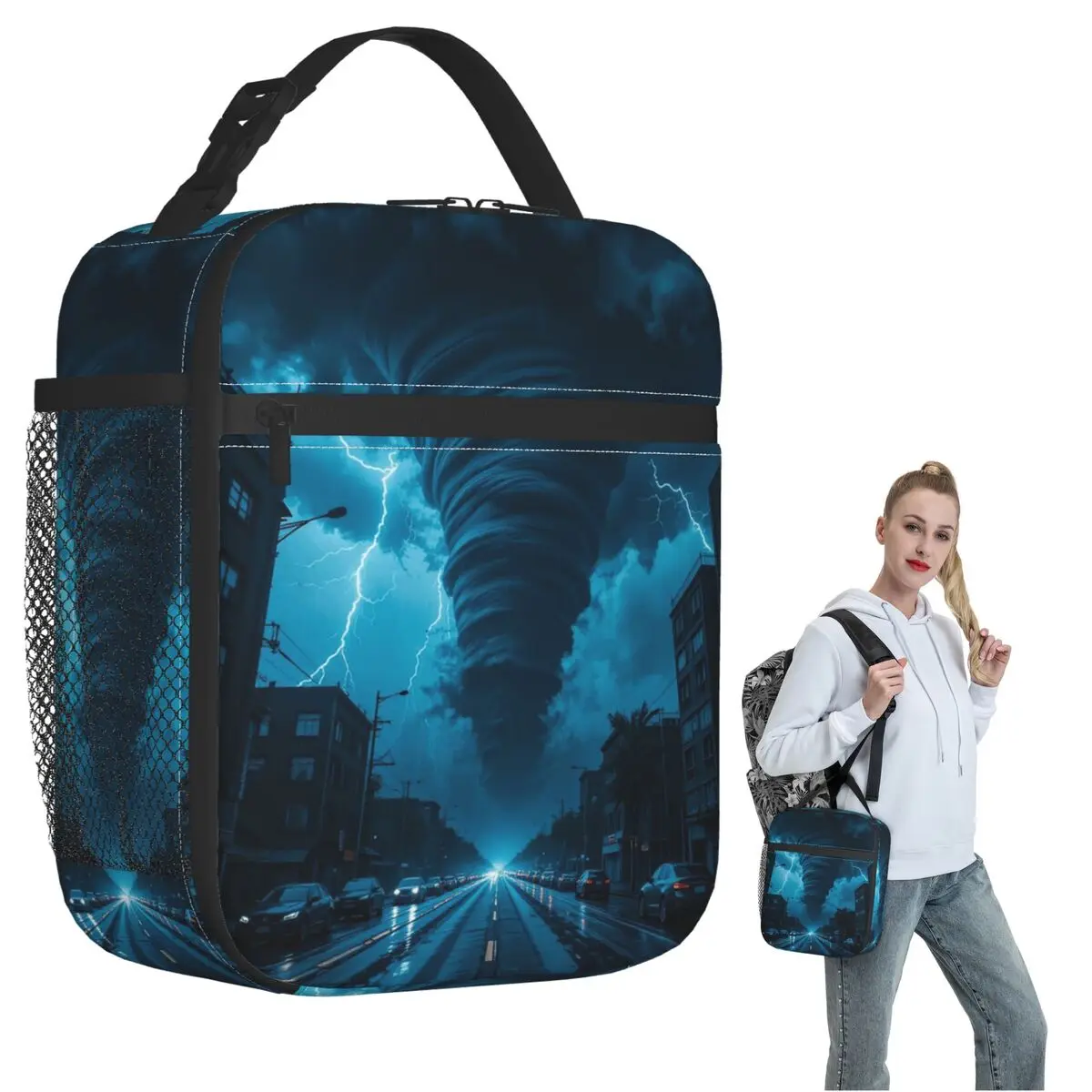 Fantasy World Tornado Apocalypse Insulated Lunch Bag for Women Kids Portable Food Boxes Thermal Lunch Box Tote