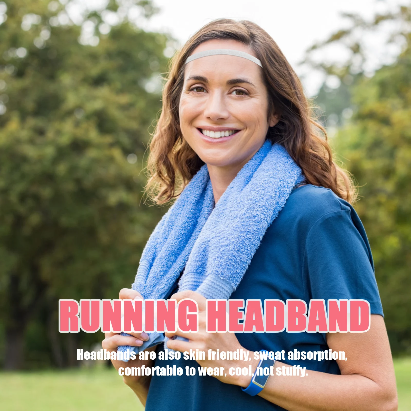 

4Pcs AntiSlip SweatGuiding Headband Absorbing Running Yoga Sports Elastic HairBands SilicaGel Women Comfortable Fit Most Sizes