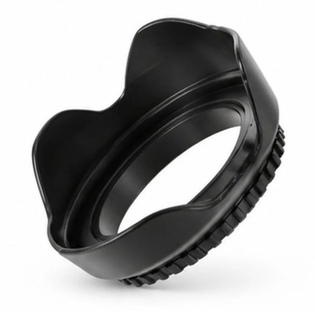 52Mm Professional Dslr Camera Lens Hood Olympus Lenses Black ABS Rubber Mount Protection Anti