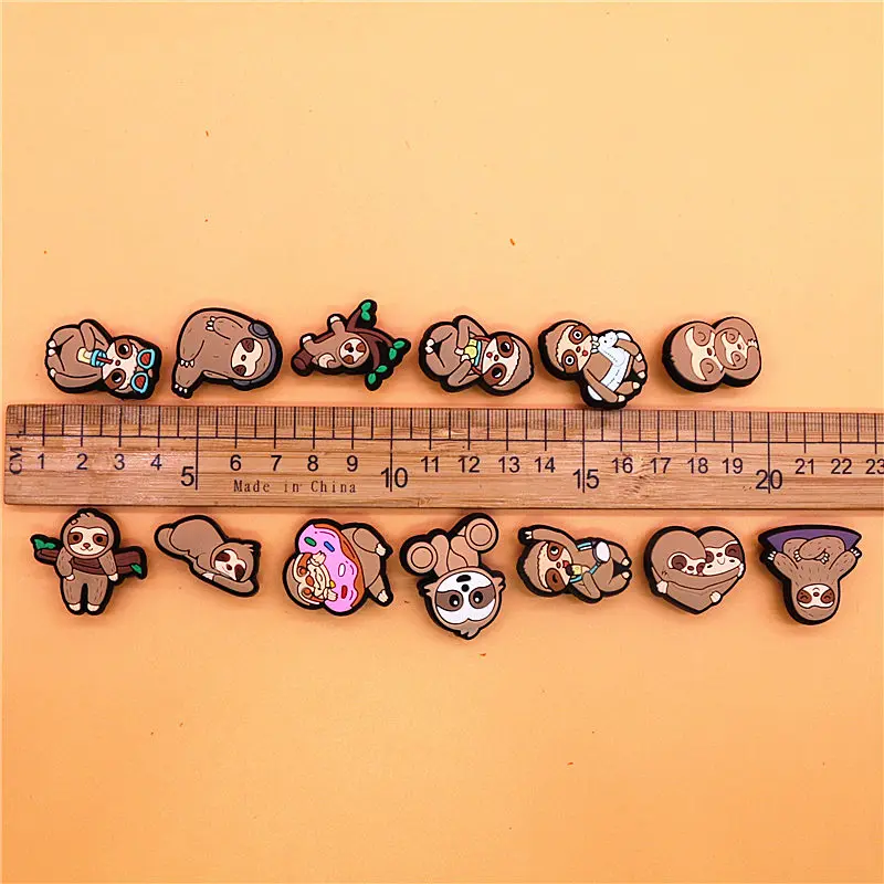 1pcs Funny Animals PVC Shoe Charms Accessories Cartoon Sloth Shape Pin Clog Clip Jean Upper Decorations Buckle for Kids Gifts