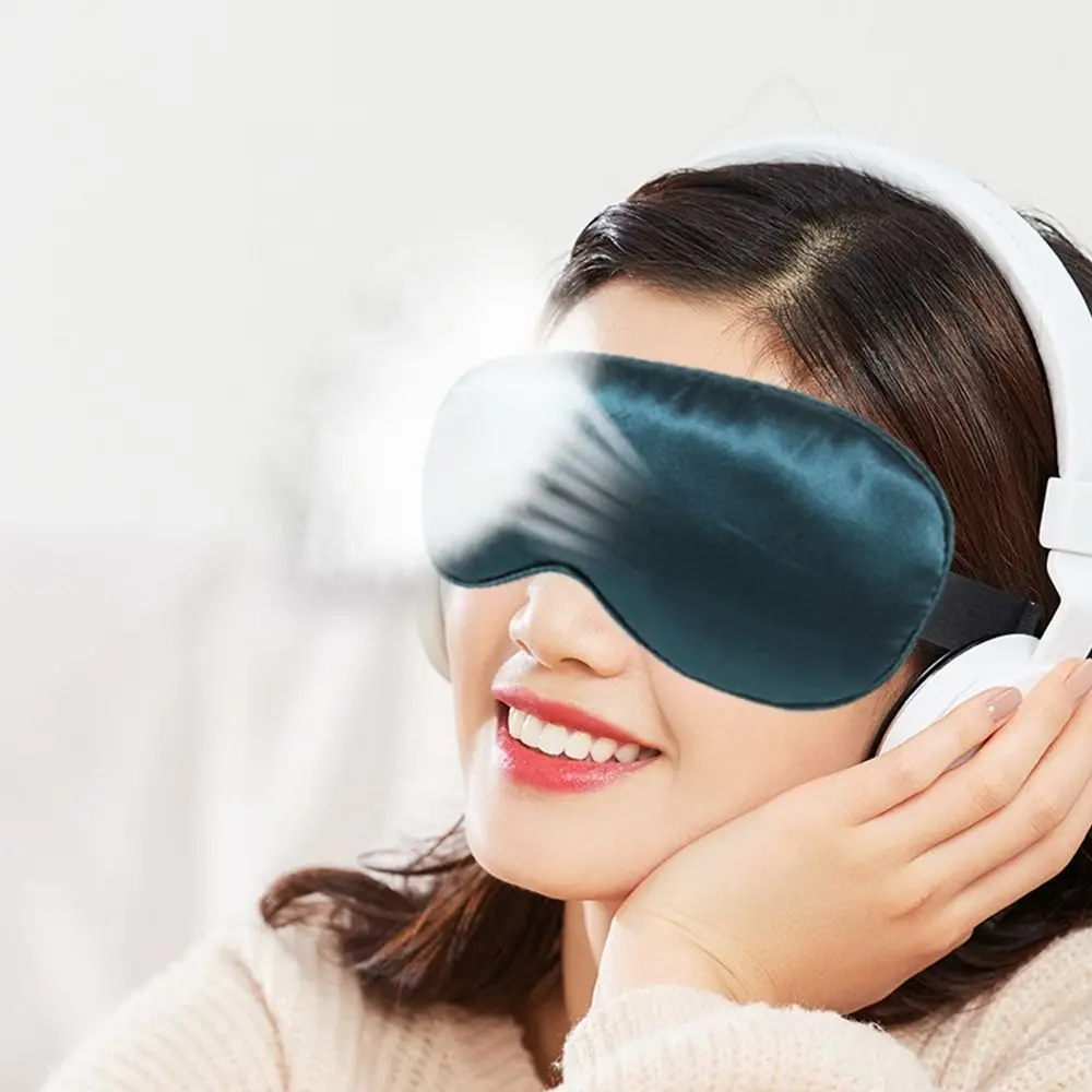 Temperature Control Eye Mask USB Heated Eyes Cover Hot Steam Compress Sleeping Eye Mask Silk Blindfold For Dry Eyes