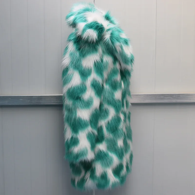 Women Fall and Winter New Fur Coat Faux Fox Fur Coat Slim Skinny Long Windbreaker European and American Large Size Keep Warm