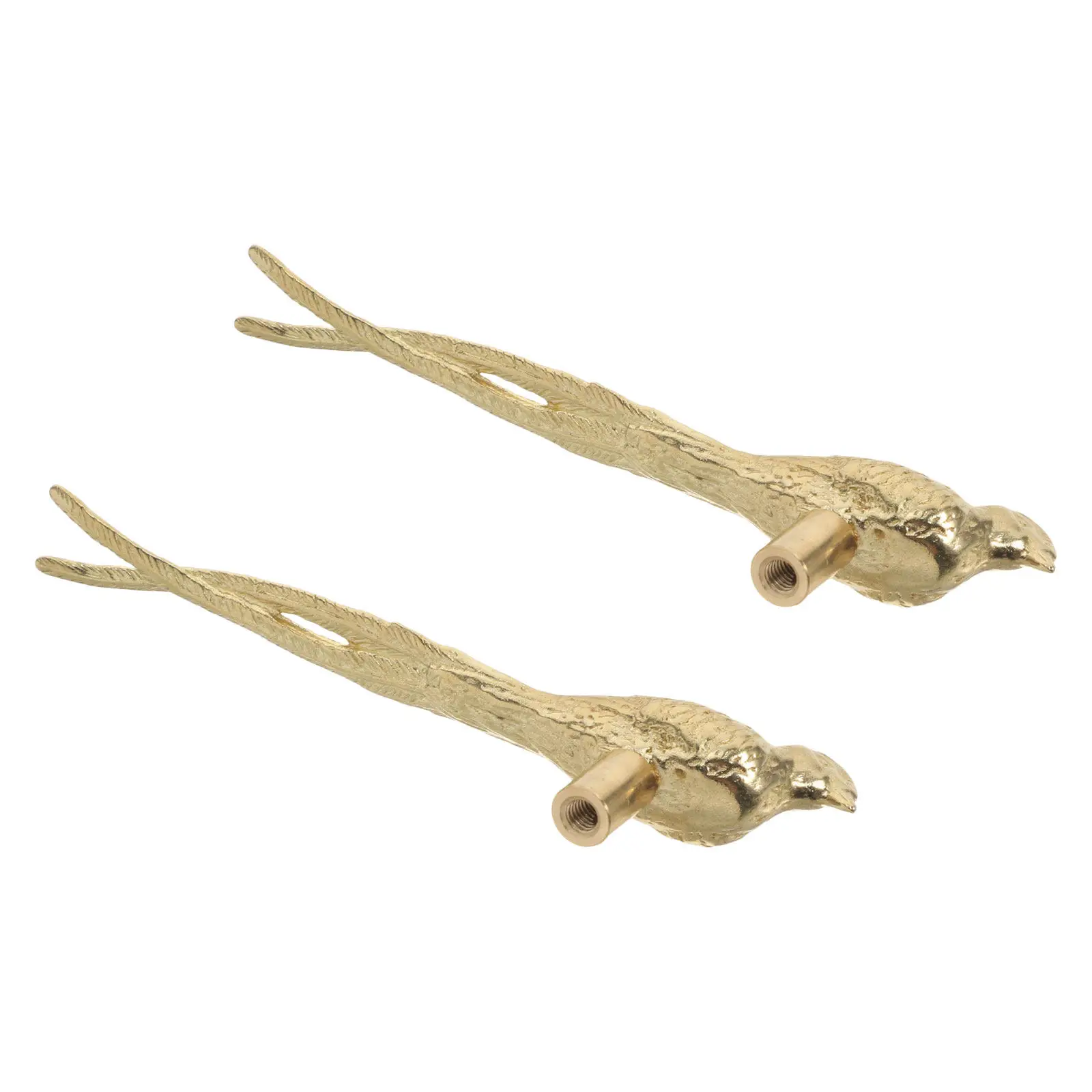 2 Pcs Door Knobs Brass Animal Drawer Pulls Bird Handles for Cabinets Golden Replacement
