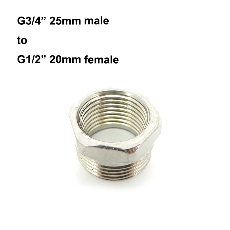 

G3/4" 25MM male to G1/2" 20MM female Plumbing Fittings Thread Tee Type Stainless Steel Butt Joint water hose connector r1