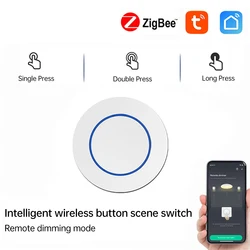 Tuya Zigbee Smart Home Wireless Switch DC3V Dimming Button Switch Matched with Zigbee gateway for multi scenario use