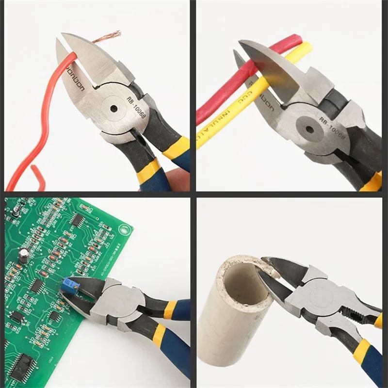 كماشة قطع احترافية مقاس 5 بوصة أو 6 بوصة - تجريد الأسلاك والقطع الجانبي وتشذيب لدغ الكابلات للكهربائيين وإصلاحات DIY #4