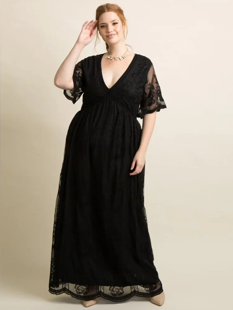 Maternity's New Maternity Dress Photography Props Summer Off Shoulder Long Maxi  Pregnancy Women Milk Clothes for Pregnant