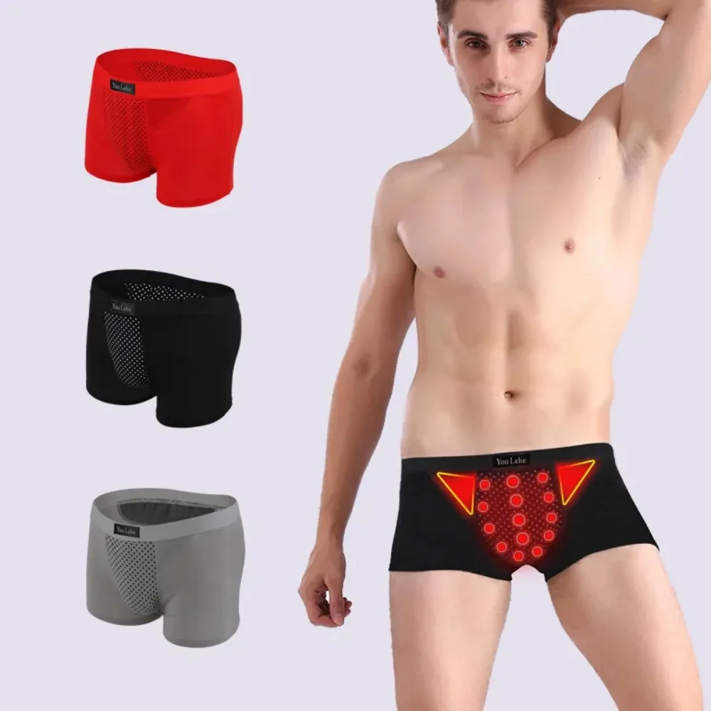 Magnetic Underwear Men Boxer Shorts Prostate Magnet Therapy Panties Male Seamless U Convex Sexy Breathable Underpants