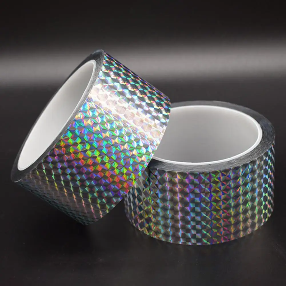 عاكس الطيور تخويف الشريط مانعة لتسرب الماء الطيور رادع عاكس فلاش الطيور تخويف الشريط للمنزل ساحة حديقة شريط مزدوج الجانب #2