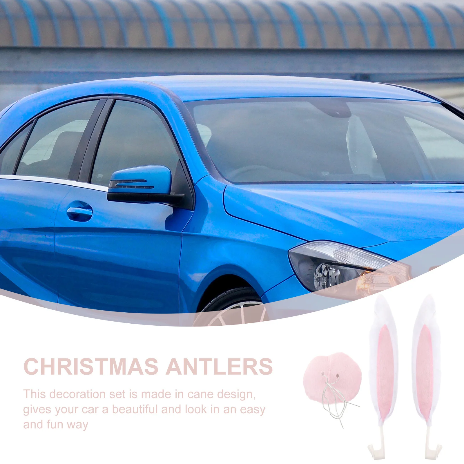 

1Set Rabbit Car Decorations Christmas Theme Vehicle Decoration Kit Strong Fabric Long-Lasting Joke Gift for Family Friends