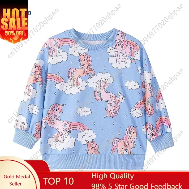 

Little maven Autumn Baby Girls Casual Tops Unicorn Print Girls Sweatshirts Spring Kids Clothes for Girls Long Sleeve Sweatshirts
