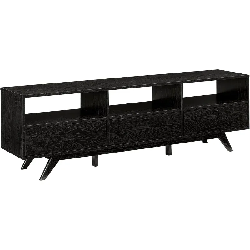 

Kimi Mid Century Modern Minimalist Drop-Down Door Stand for TVs up to 85 Inches, 70 Inch